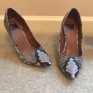 Faux snake skin heels
